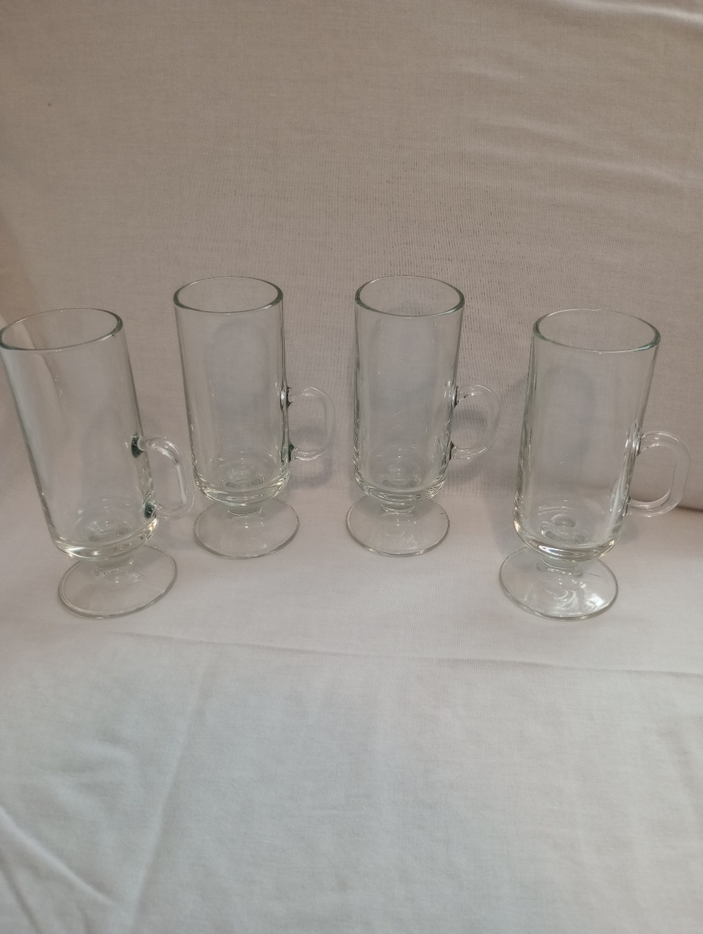 Libbey Clear Glass Footed Irish Coffee Mugs with Handle - Set of 4